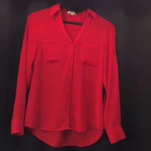 Express portofino shirt blouse red size XS